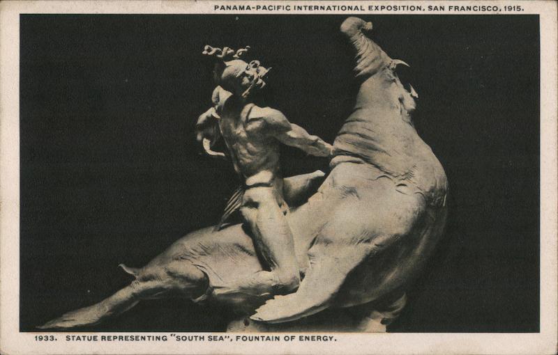 Statue representing South Sea Fountain of Energy 1915 Panama-Pacific International Exposition (PPIE)