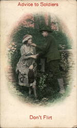 Advice to Soldiers; Don't Flirt Postcard