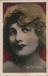 Huguette Duflos Portrait in Elegant Attire Postcard