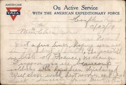 On Active Service with the American Expeditionary Force Postcard