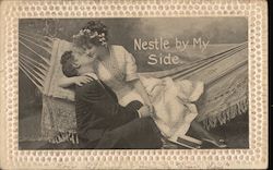 Man Kissing Woman in Hammock Postcard