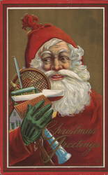Santa Claus Holding Toys Postcard