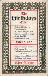 Birthday Greetings With Poem Postcard