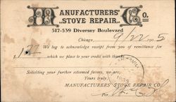 The Manufacturers Stove Repair Company 1905 Postcard