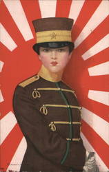 Japanese Woman as Soldier Postcard
