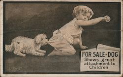 For Sale - Dog. Shows Great Attachment to Children. Postcard