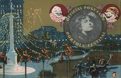 A View of Union Square Illuminated at Night for Portola Festival Postcard
