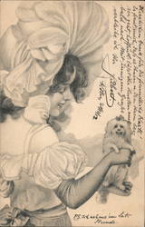 Little Girl and a Puppy Postcard