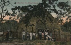 Indian Hut, San Bias, Panama Postcard