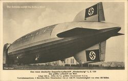 Das neue deutsche Zeppelin-Luftschiff Hindenburg LZ 129 Postcard