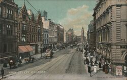 Looking Along High Street Postcard