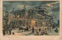 Theater im Winter Postcard