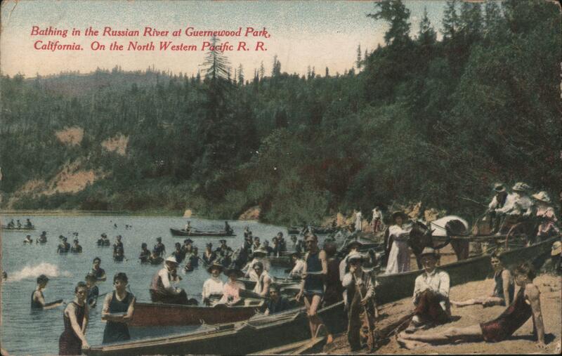Bathing in the Russian River at Guernewood Park California