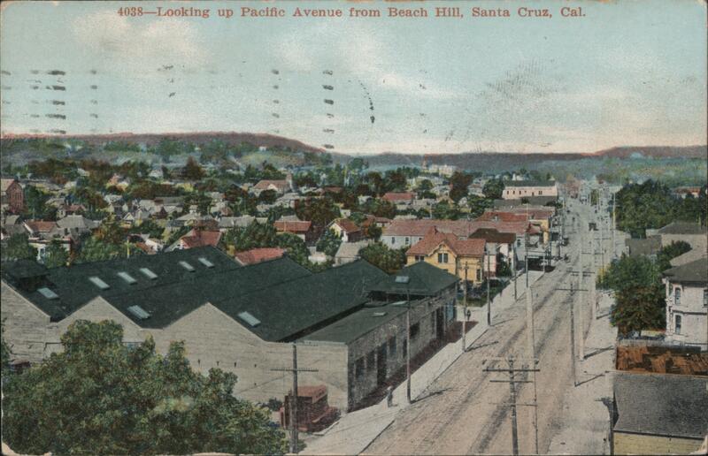 Looking up Pacific Avenue from Beach Santa Cruz California