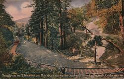 Gravity Car on Mt. Tamalpais and Muir Woods Railway, the crookest railroad in the world Postcard