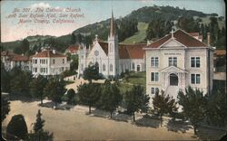 The Catholic Church and San rafael Hall Postcard