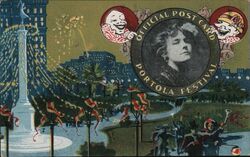 A View of Union Square Illuminated at Night for Portola Festival Postcard