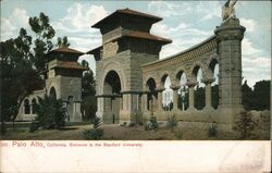 Entrance to the Stanford University Postcard