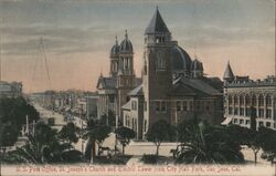 U.S. Post Office, St. Joseph's Church, and Electric Tower Postcard