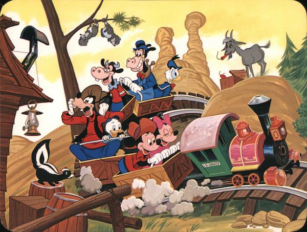Minnie, Mickey Mouse, and Friends on Big Thunder Mountain Railroad in Walt Disney World Orlando Florida