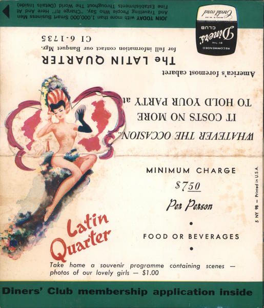 Whatever the occasion... it costs no more to hold your party at America's foremost cabaret The