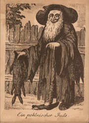 Woodcut "Ein pohlnischer Jude" (A Polish Jew) Judaica Large Format Postcard Large Format Postcard Large Format Postcard