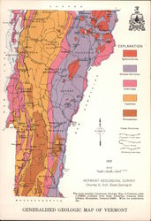 Generalized Geologic Map of Vermont Large Format Postcard