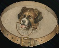 Painting/Drawing of Dog and Collar Trade Card