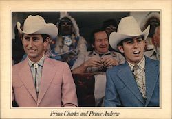 Prince Charles and Prince Andrew in Canada, Cowboys Large Format Postcard