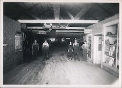 Interior of a Mechanic's Garage Gasoline and Tire Signs Original Photograph