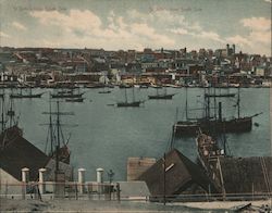 Ships pictured in a bay - St. John's from South Side Newfoundland And Labrador Canada Boats, Ships Large Format Postcard Large F Large Format Postcard