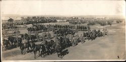 Horses pulling canons, Camp Kearny 40th Division Original Photograph