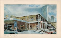 1200 Beacon Street Motor Hotel Large Format Postcard