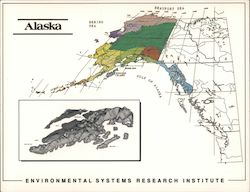 Environmental Systems Research Institute - Map of Alaska Large Format Postcard