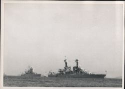 Two Battleships on the water Original Photograph