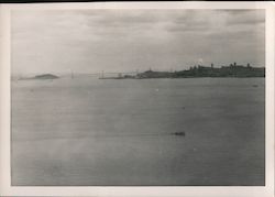 View of a Boat in a Harbor, Bay Bridge Original Photograph
