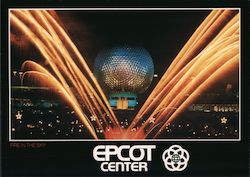 Epcot Center - Fantastic Fireworks Orlando, FL Disney Large Format Postcard Large Format Postcard Large Format Postcard