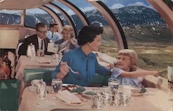 The Thrill of Dome Dining Union Pacific Railroad Trains, Railroad Large Format Postcard Large Format Postcard Large Format Postcard