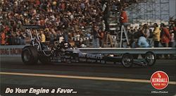 Kendall Motor Oils Drag Racing Large Format Postcard