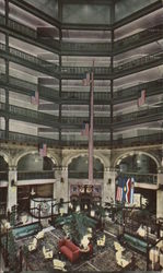 Unique Lobby of the Brown Palace Lobby Large Format Postcard