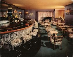 Zebra Cocktail Lounge Huntington Hotel Nob Hill Large Format Postcard