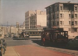 Cable Cars on California Street Large Format Postcard