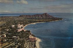 Waikiki Beach and Diamond Head Large Format Postcard