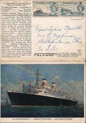 S.S. Independence ... American Export Lines ... S.S. Constitution Large Format Postcard