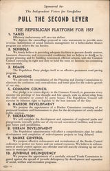 Stanley H Stroffolino for Mayor-Republican Platform for 1957 Norwalk, CT Political Large Format Postcard Large Format Postcard 