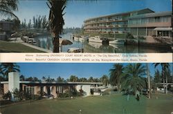 University Court Resort Motel and Crandon Courts Resort Motel Coral Gables, FL Large Format Postcard Large Format Postcard Large Format Postcard