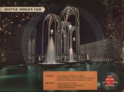 US Science Pavilion at Night Seattle World's Fair Large Format Postcard