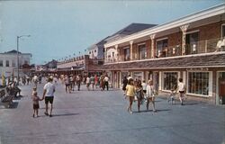 People on Boardwalk Postcard