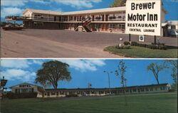Brewer Motor Inn and Village Green Motel Postcard