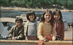 Land of The Polar Bear Express - Cree Indian Children Postcard
